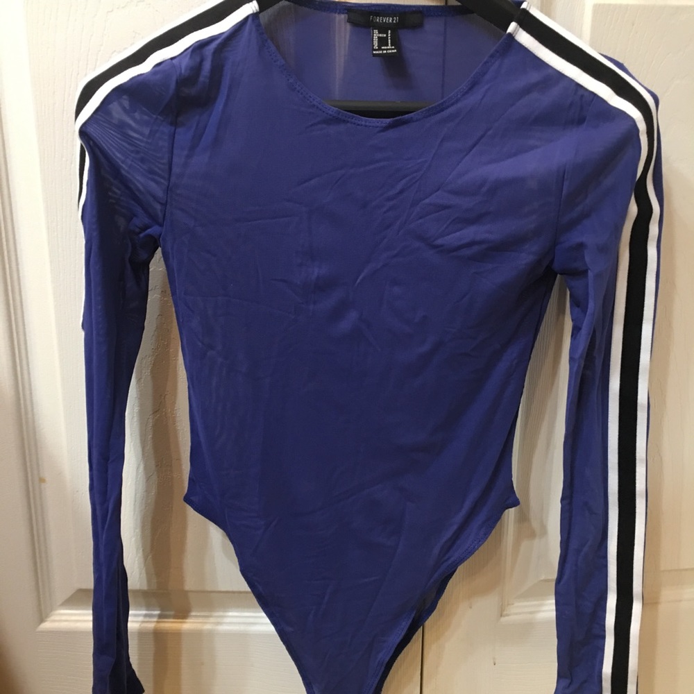 Sheer striped dance top